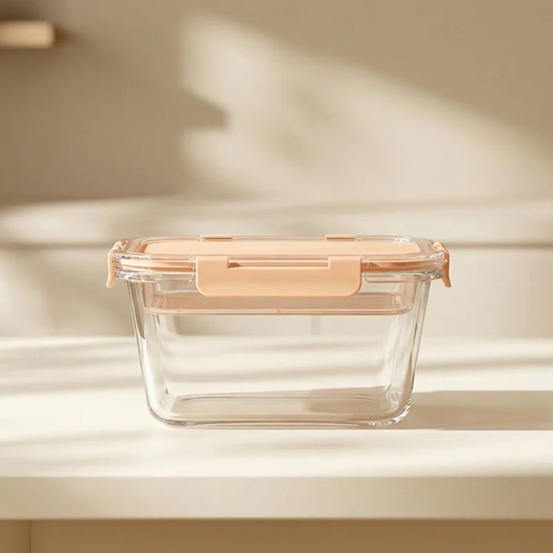IKOO Double Layer Glass Food Container with Dry-wet Separation