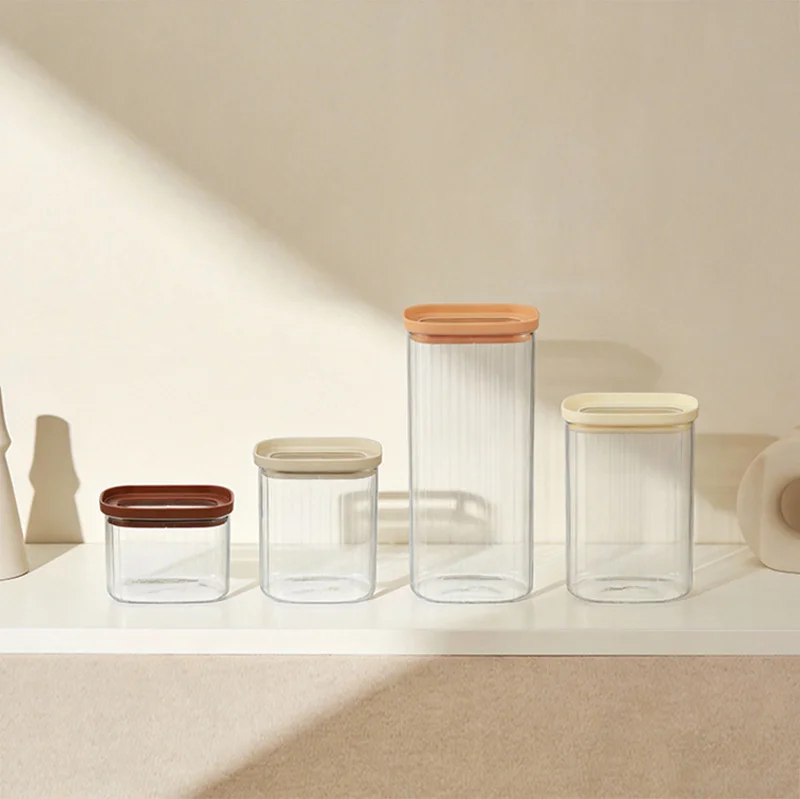 IKOO Borosilicate Glass Canister with Tempered Lid – Stackable Food Storage