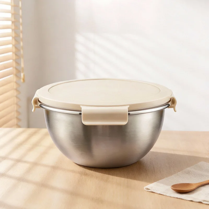 IKOO 304 Stainless Steel Mixing Bowl with PP Lid 1350ml 2500ml 4350ml