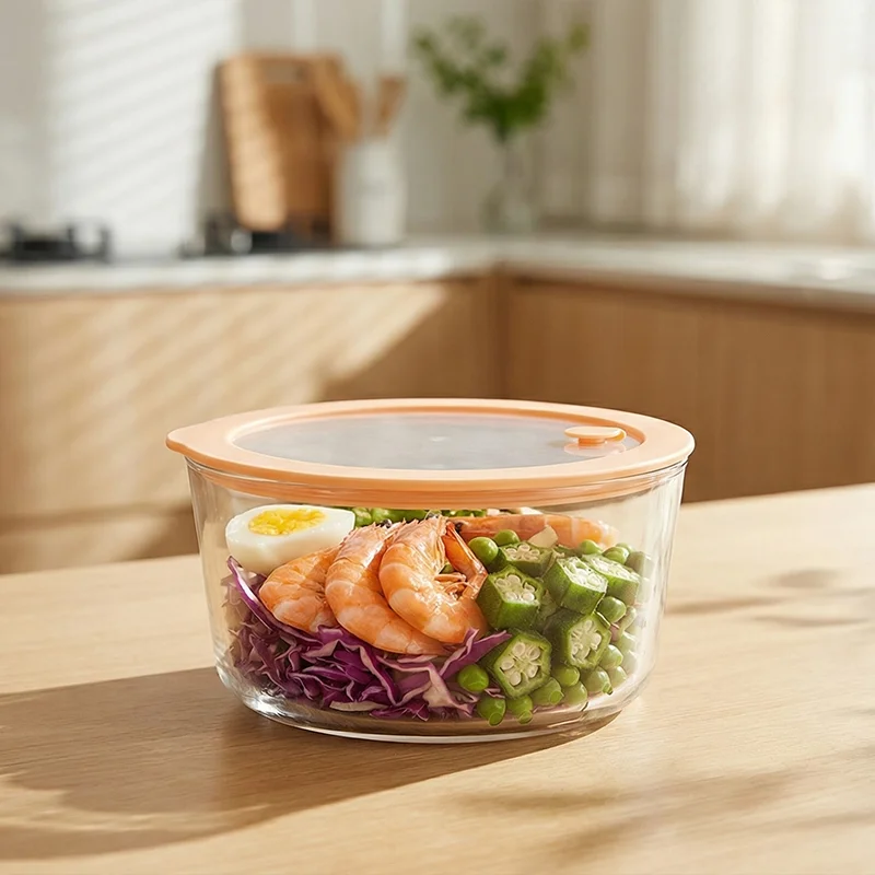 IKOO Oven Safe Dishwasher Safe Freezer Safe Glass Food Storage Container with Silicone Framed Glass Lid