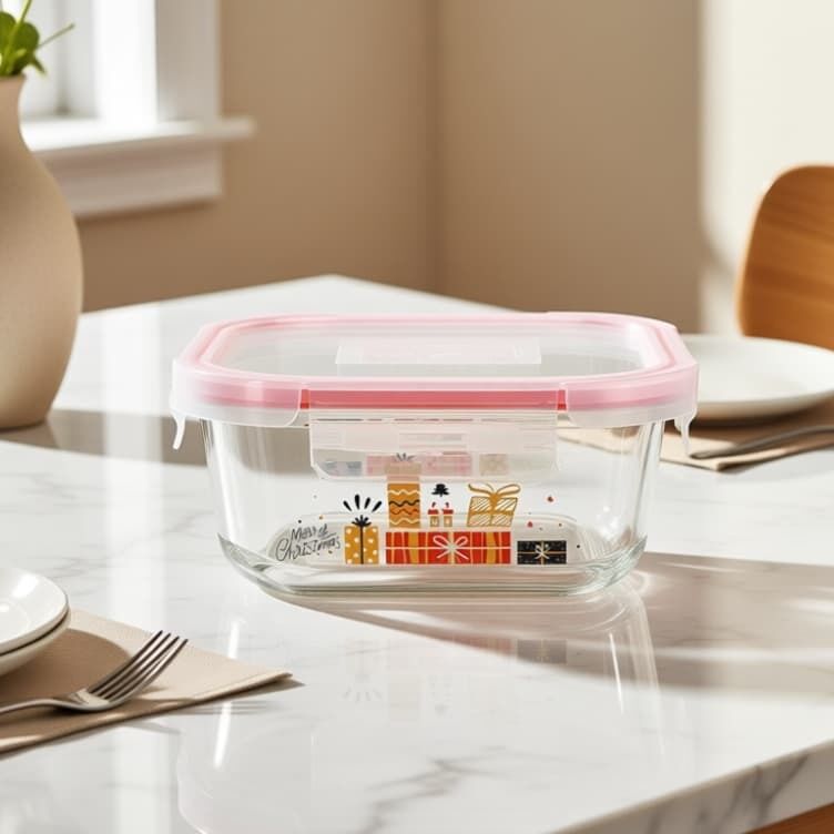IKOO Decorative Meal Prep Food Container Set with Snap Airtight Lid