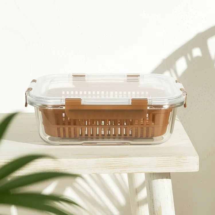 IKOO 640ml BPA-Free Glass Food Container with Cool Lock Silicone Lid