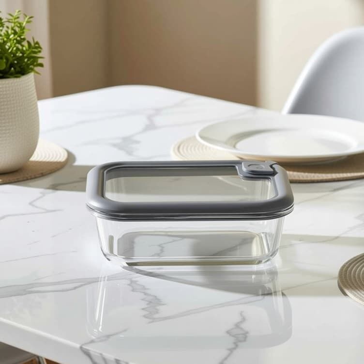 IKOO Borosilicate Glass Food Container with Vented Glass Lid