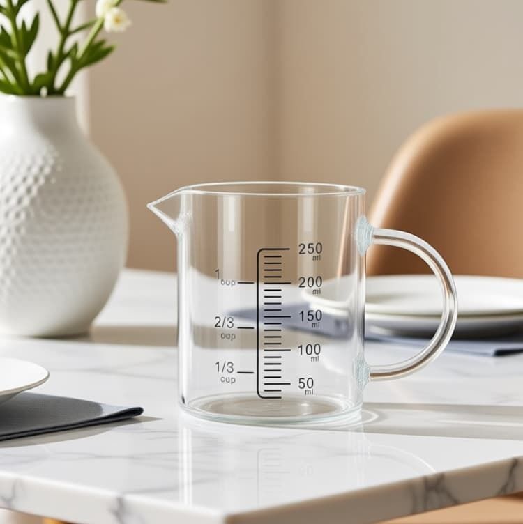 IKOO Borosilicate Glass Measuring Cup 250ml 500ml 1000ml Food Grade