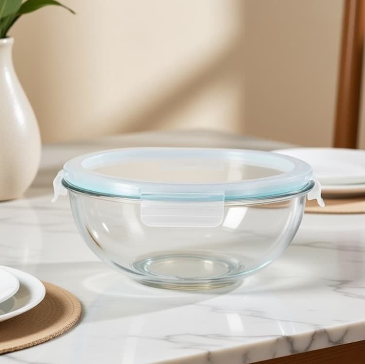 IKOO Borosilicate Glass Mixing Bowl with PP Lid 180ml to 3500ml