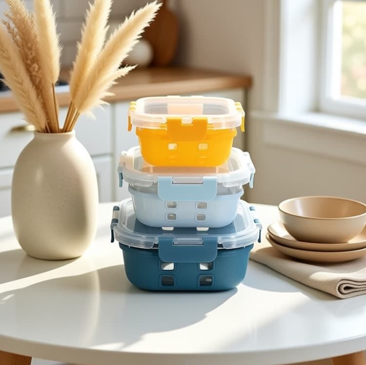 IKOO BPA Free Leak Proof Glass Food Container with Snap Locking Lid
