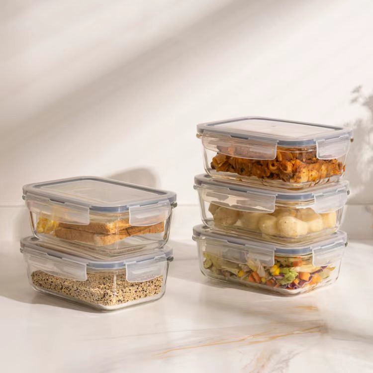 IKOO BPA Free Leak Proof Microwave Safe Glass Food Storage Containers with PP Lids for Meal Prep