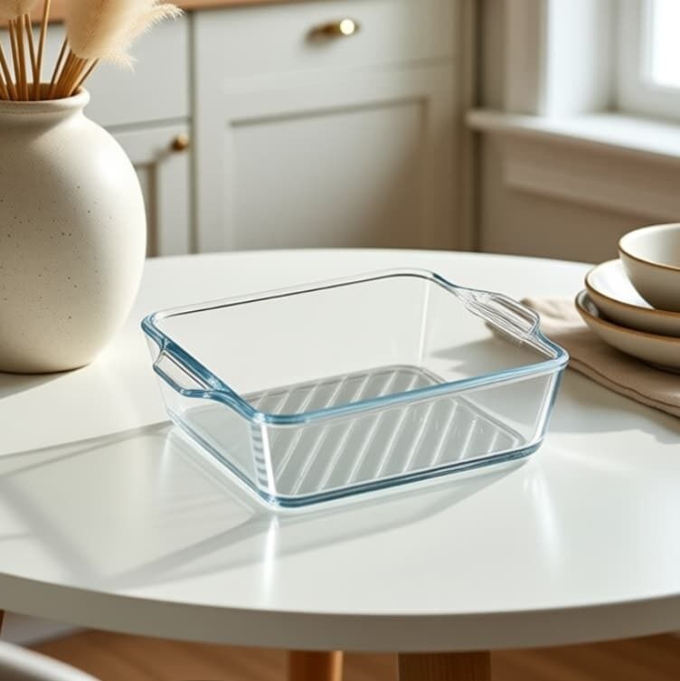 IKOO Elegant Design Glass Baking Dish with Handle for Oven
