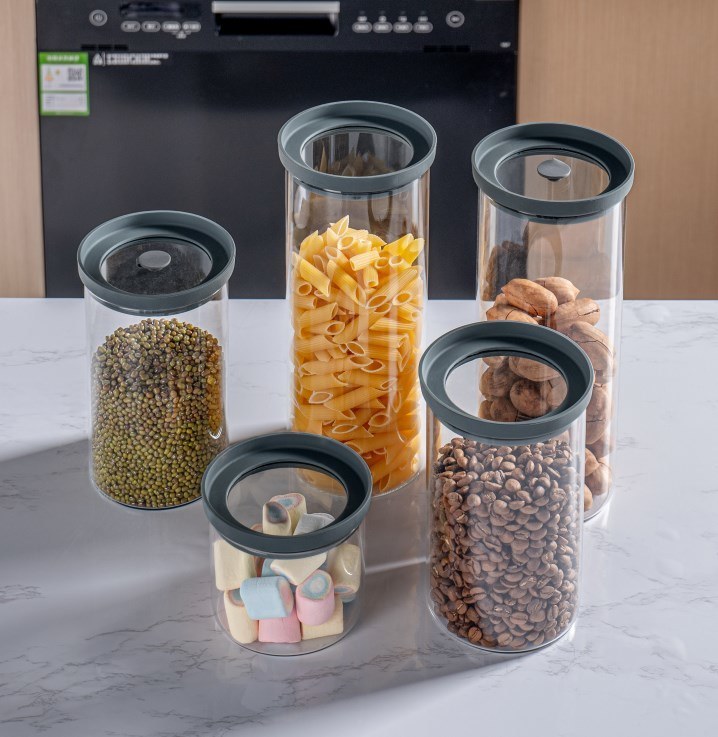IKOO Glass Borosilicate Glass Canister with Airtight Seal Glass Lid