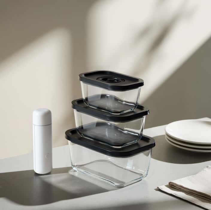 Borosilicate Glass Food Storage Container with Powerful Vacuum Pump