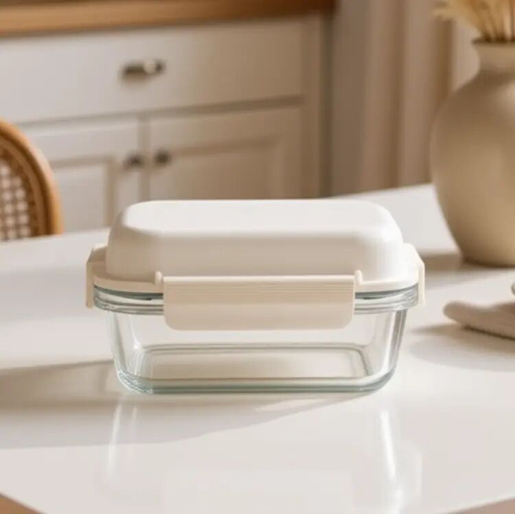 IKOO Glass Lunch Box with Removable Ice Pack and Tray