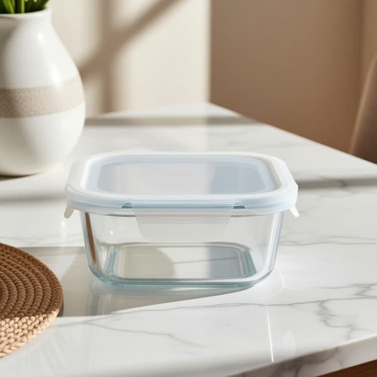 Freezer Safe Borosilicate Glass Food Storage Containers with 4 Lock PP Lid