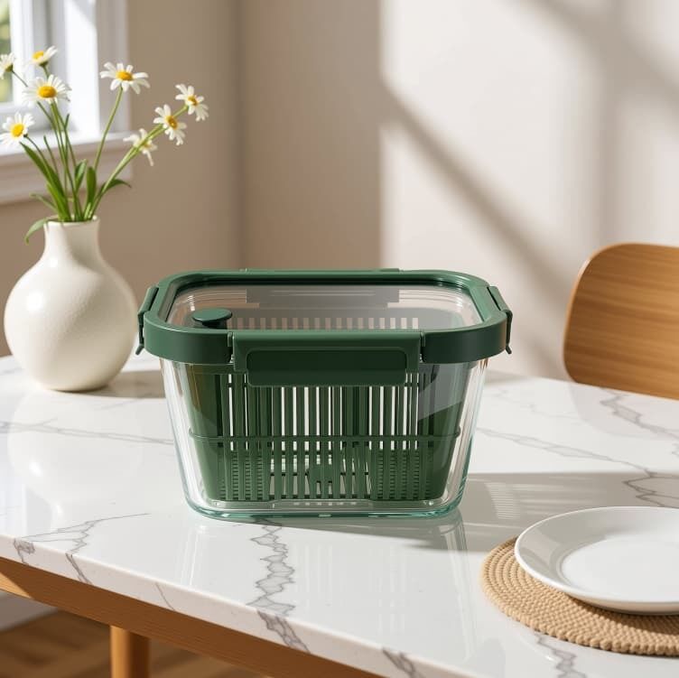 IKOO Stackable Airtight Glass Food Container 1050ml BPA-Free