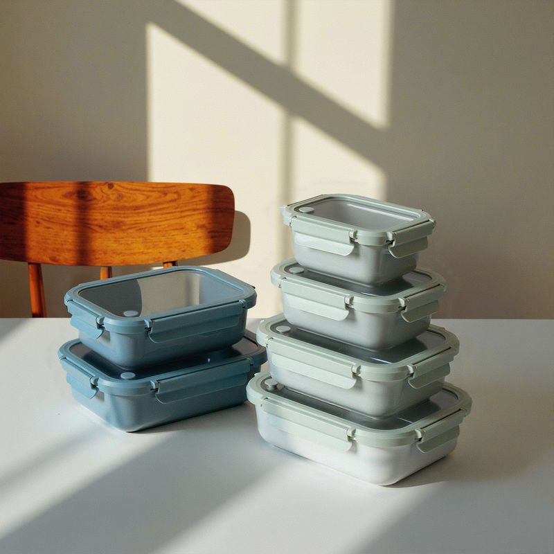 IKOO Customized Color Ceramic Food Storage Container with Glass Lid