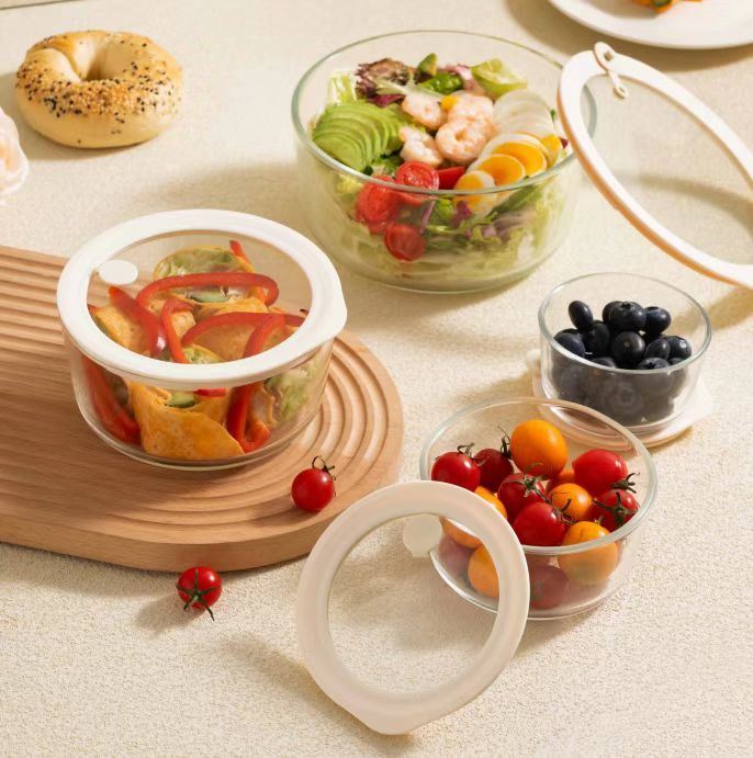 IKOO Vented Glass Lid Container with PP Frame Nestable and Oven Safe Food Storage Container