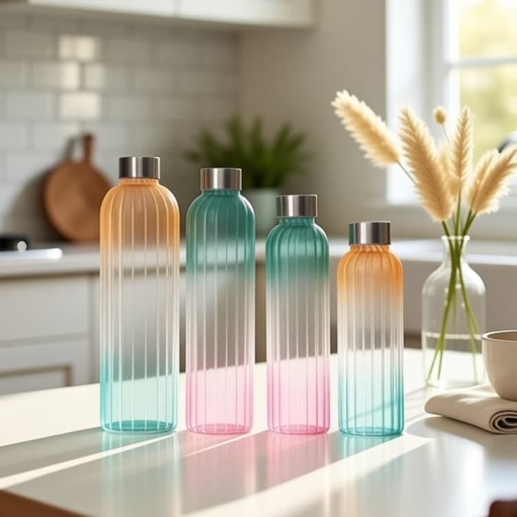 IKOO Leak-proof Borosilicate Glass Water Bottle for Hot and Cold Beverages