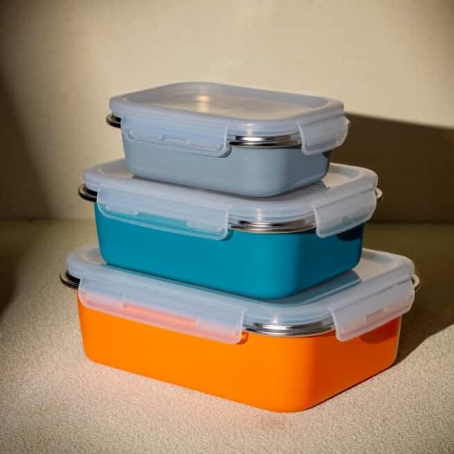 IKOO Metal Stainless Steel Food Container with Airtight Silicone Seal
