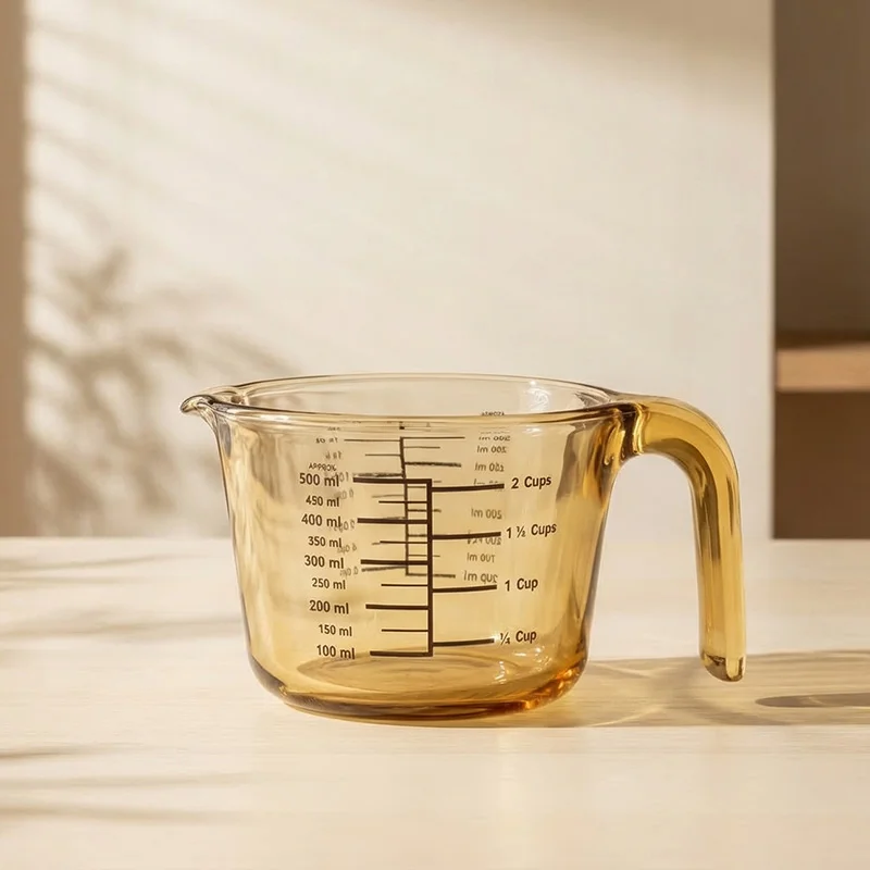 IKOO Glass Measuring Cups with Insulated handle and V-Shaped Spout