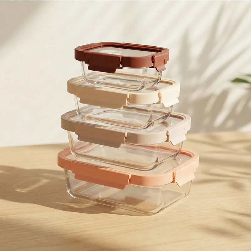 IKOO Large Capacity Airtight Glass Food Storage Container with BPA Free High Borosilicate Glass Lid