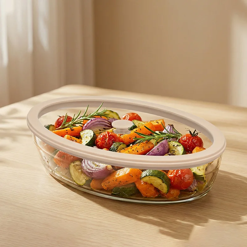 IKOO Borosilicate Glass Baking Dish 800ml-3600ml with Vented Lid