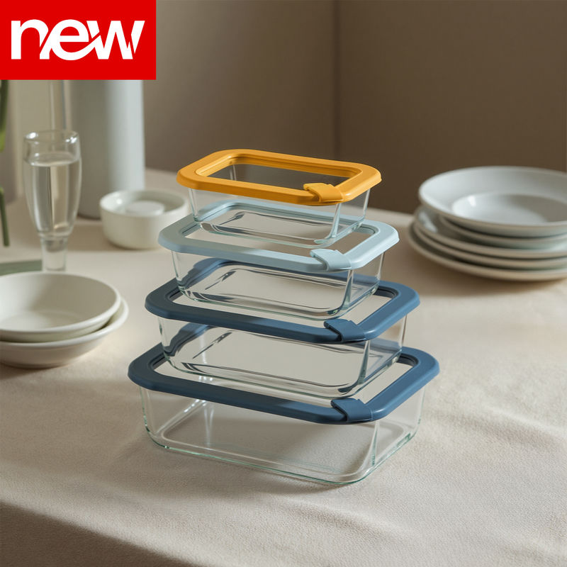 Oven Safe and Dishwasher Safe Glass Food Container with Freezer Safe Borosilicate Glass Lid