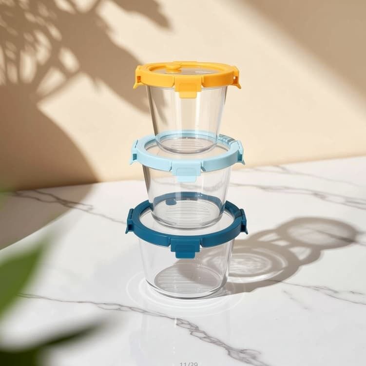 Oven Safe Freezer Safe Dishwasher Safe Glass Food Container with Vented Glass Lid and High Borosilicate Glass