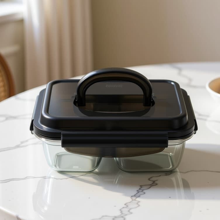 IKOO Stainless Steel Food Container with Divider and Handle