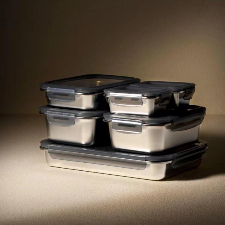 IKOO Wholesale Microwave and oven safe Stainless Steel Food Container with Locking Lid