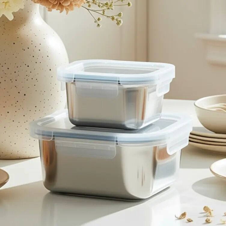 IKOO Stainless Steel Food Storage Containers with BPA-Free PP Lids