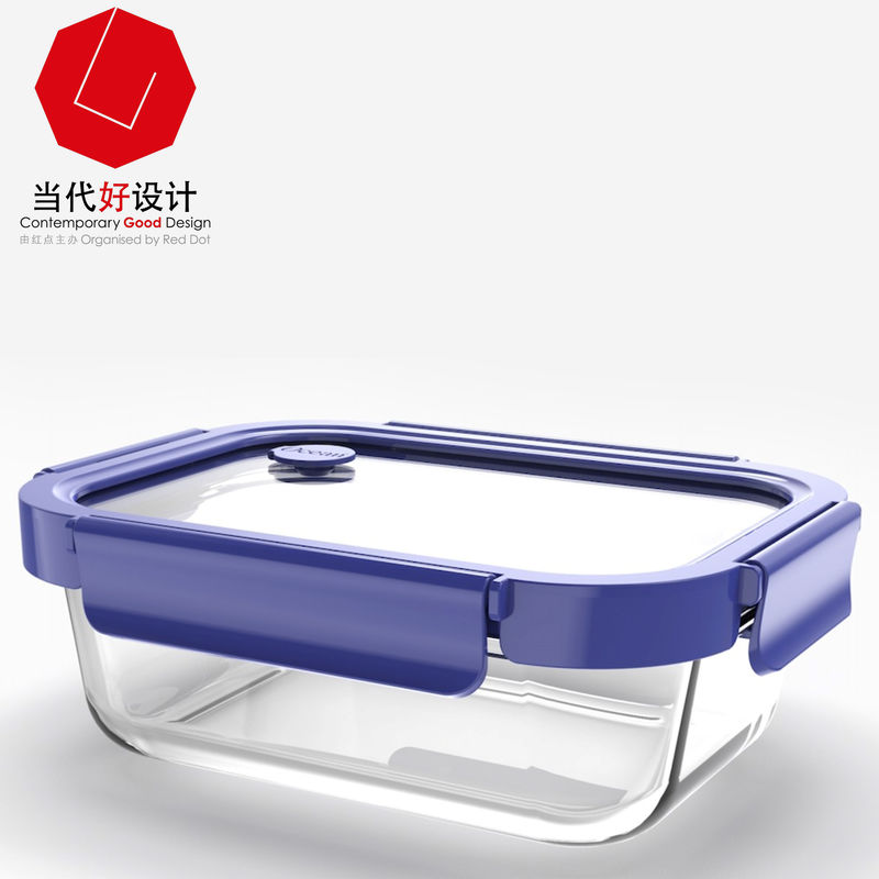 Thermal Shock Resistant Lead-Free FDA/LFGB Certified Glass Food Container with Glass Lid