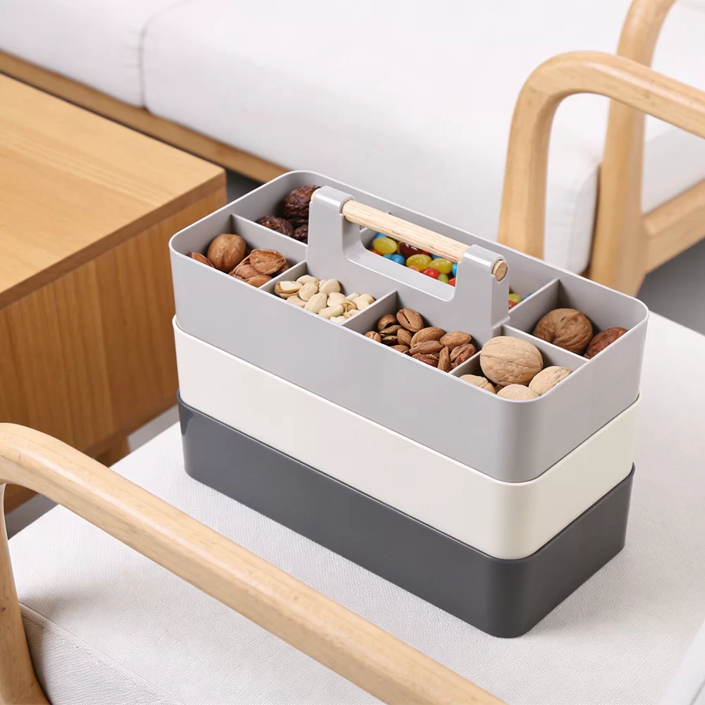 Wooden Handle Stackable Desktop Storage Box