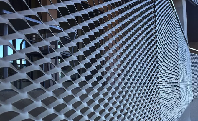 Functional And Decorative Mesh For Interior Vertical Structures