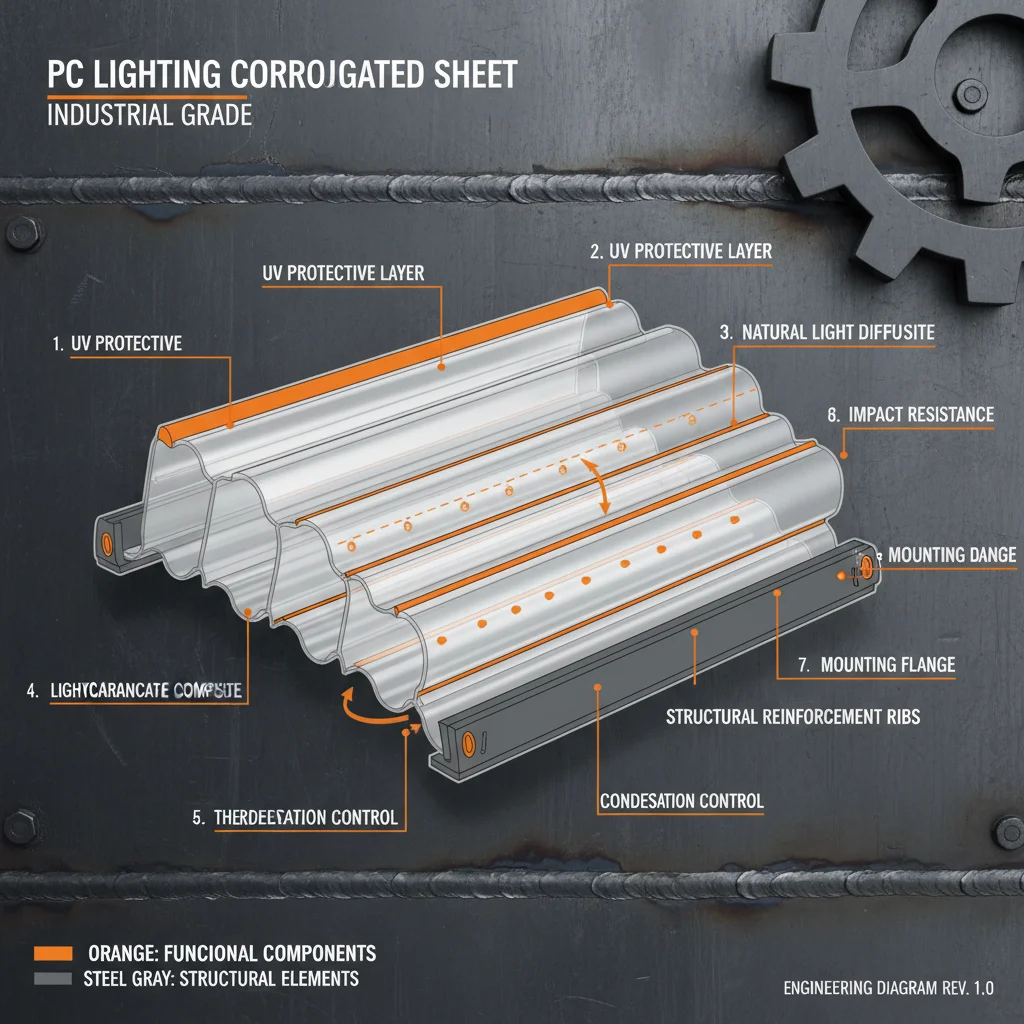 High Performance PC Lighting Corrugated Sheet for Industrial Roofing