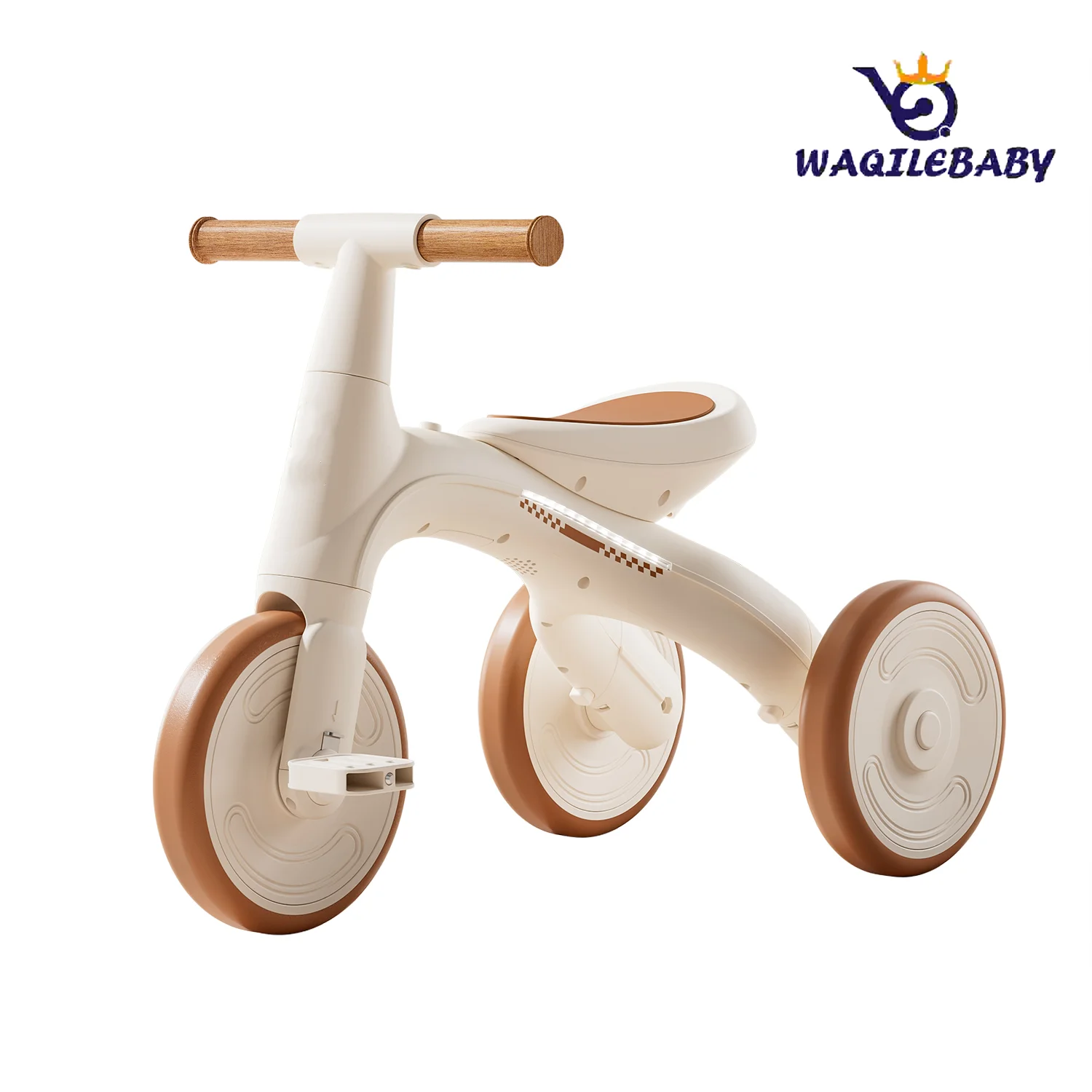 Children’s Plastic Tricycle Scooter with Detachable Pedals Multi-function Balance Bike for 3-6 Year Olds