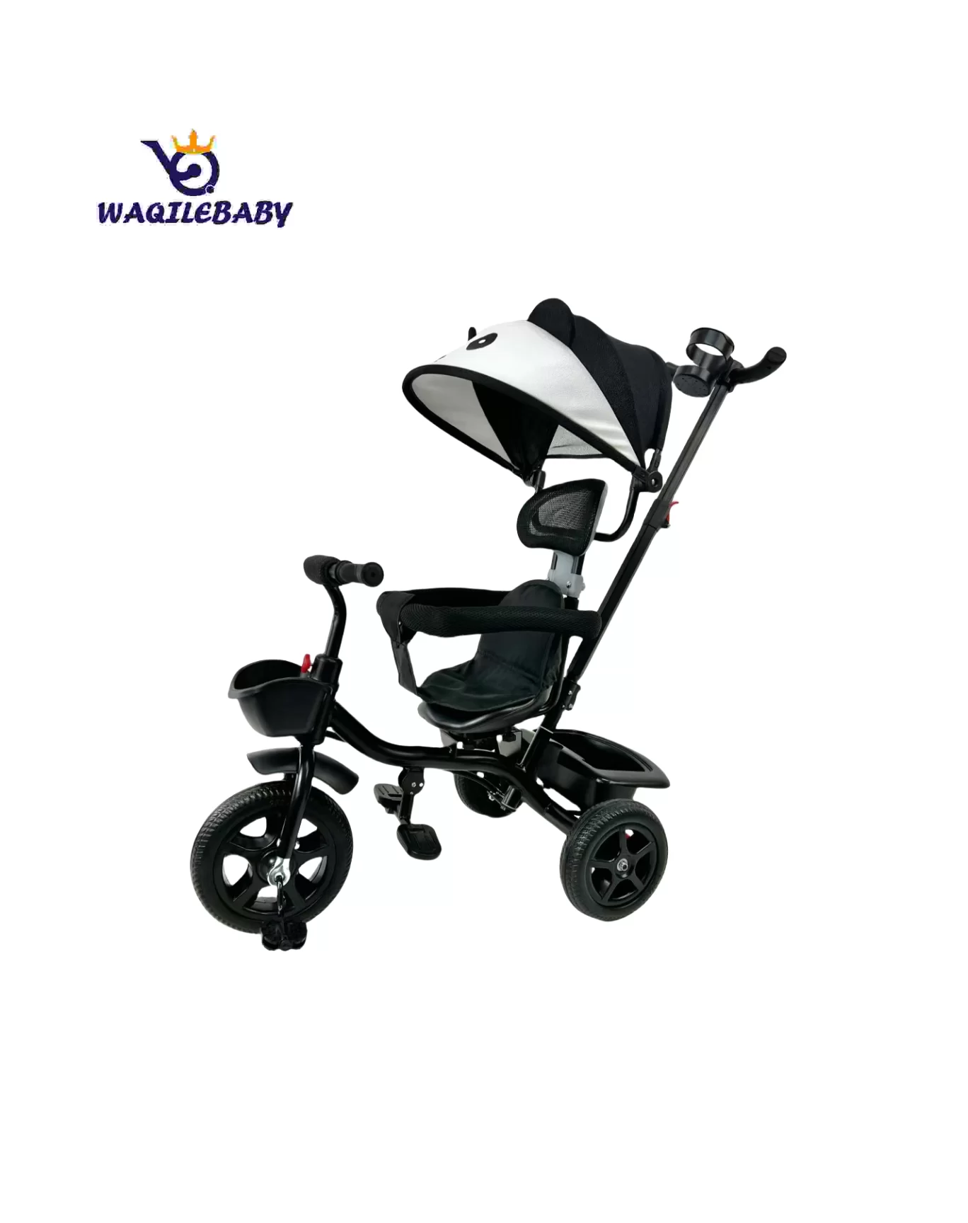 Wql Kids Baby Tricycle With Safety Guardrail Steel Frame Eva/Plastic Wheels-Ride-On Toy For 2 To 4 Years