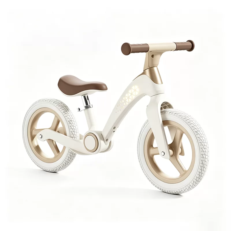 Wql New Enhanced Nylon Glitter Frame 12 Inch Children’s Balance Bike – One-Click Folding With Pu Wheels And Adjustable Seat For 2-5-Year-Old Boys And Girls