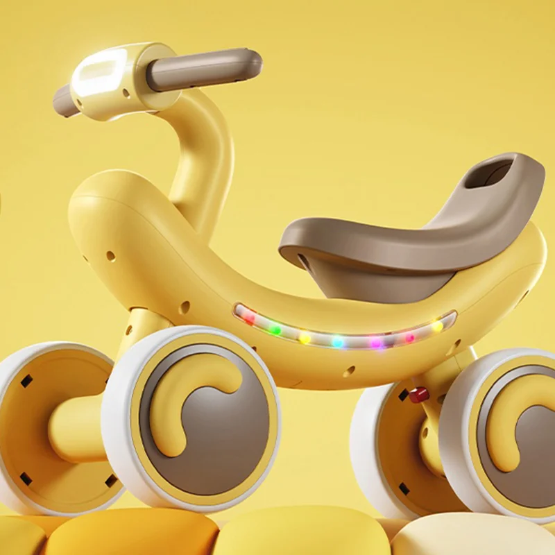 Factory Price Kids Walking Training Cycle 4 Wheel Plastic Baby Banana Style Ride Car for Toddlers Aged 2 to 4 Years Balance Bike