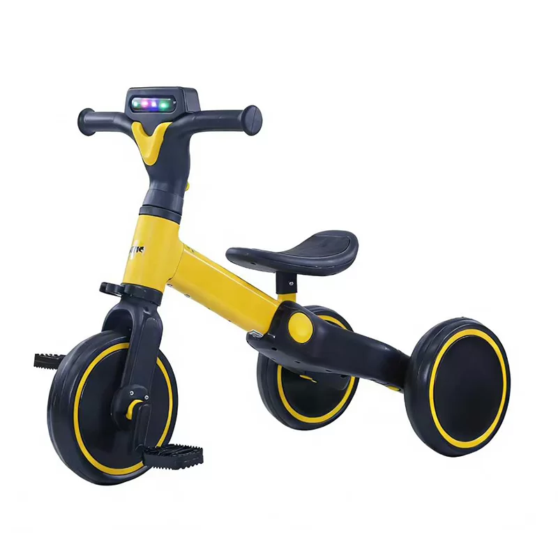 Waqile 2026 New Multi-Functional Children’s Three-Wheeled Balance Bike With Music & Lights For Ages 2-4 Plastic Construction