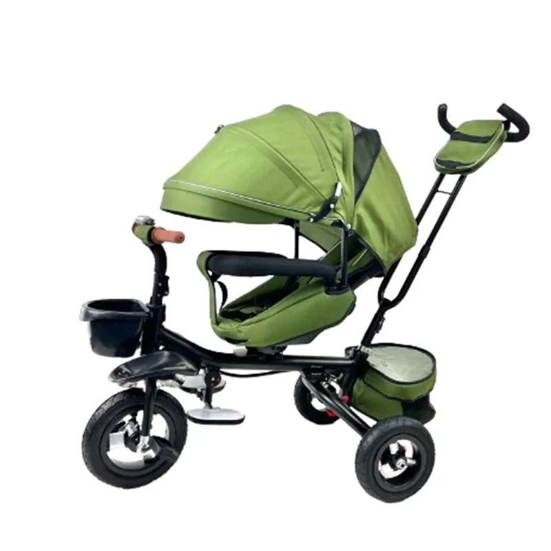 Waqile High-Carbon Steel Children’s 4-In-1 Tricycle With Rubber Tires And An Enlarged Adjustable Rotating Seat