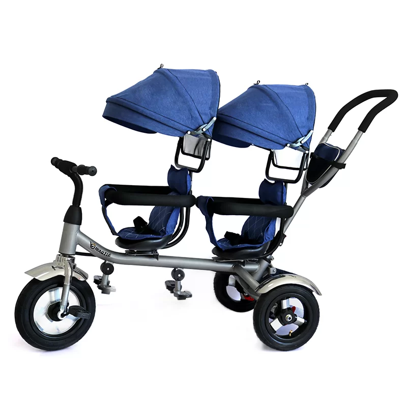 Waqile Multi-Functional Children’s Twin Tricycle Baby Tricycle Rotating Seats Reclining Four-In-One Pushcart 2-4 Years
