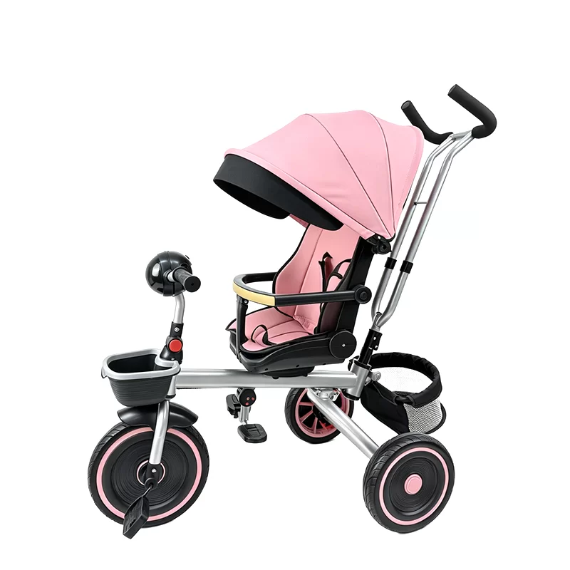 Waqile 2026 New Model Children’s 4-In-1 Foldable Tricycle With Music And Lights With Suitable For 1-6 Years Old