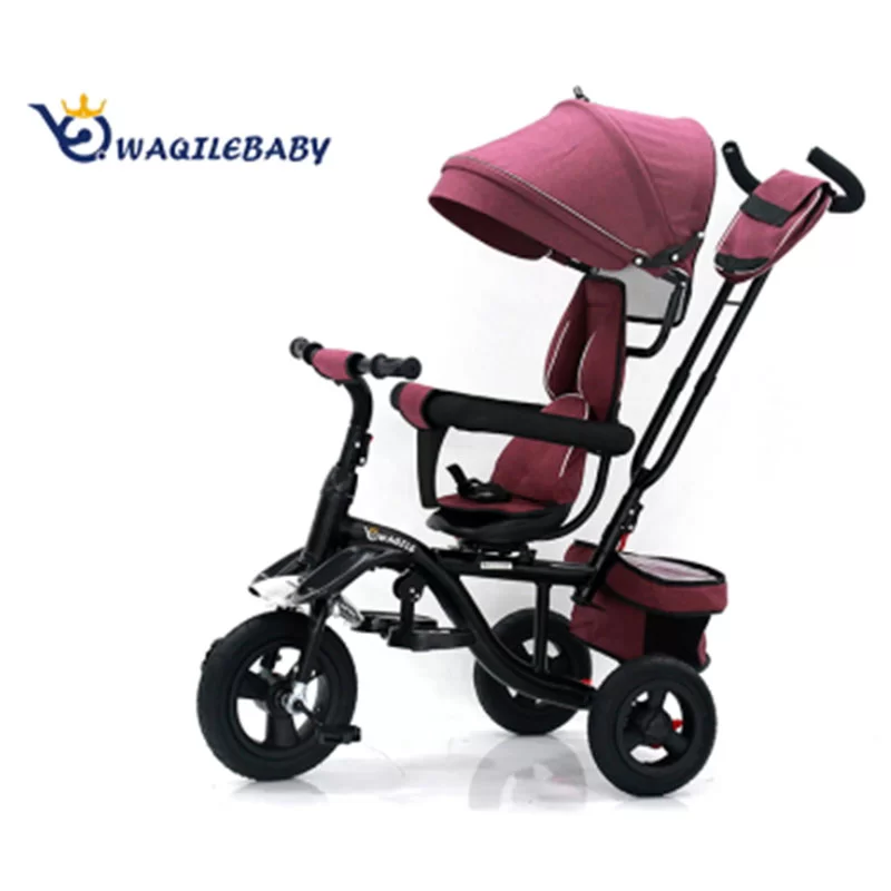 Waqile Customizable 4-in-1 High-Carbon Steel Children’s Tricycle Suitable for Boys and Girls Aged 1–6
