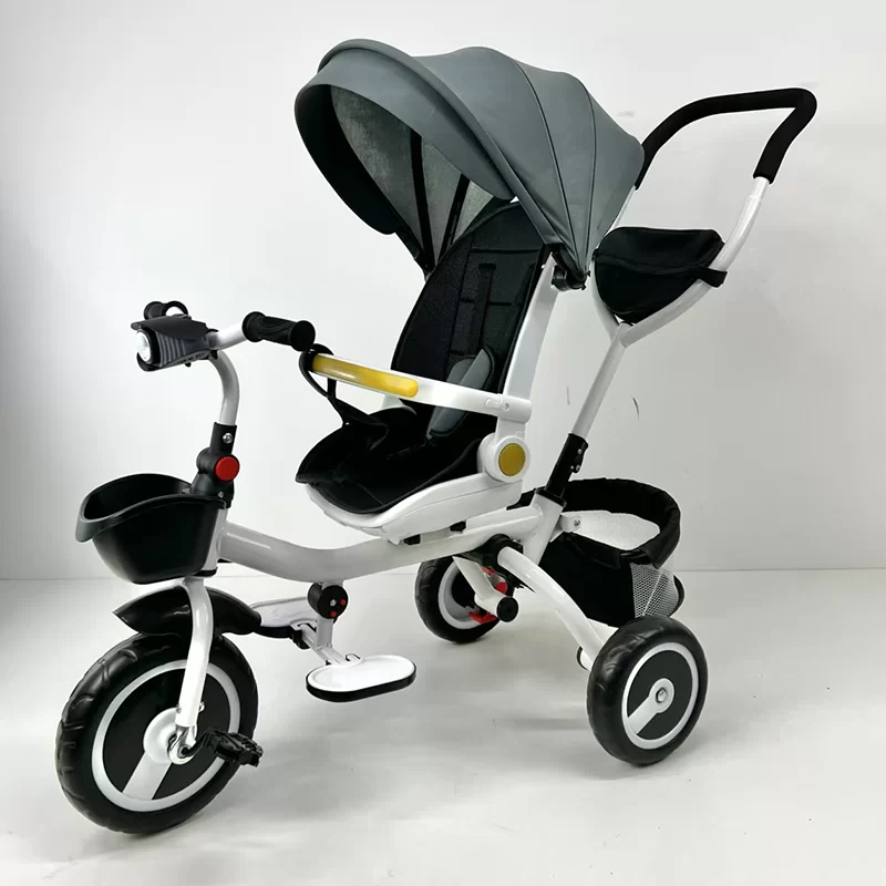 Waqile Brand New Custom 4-In-1 Children’s Tricycle With Featuring Eva Wheels, Music And Lights, Plus Rotatable And Foldable Functions