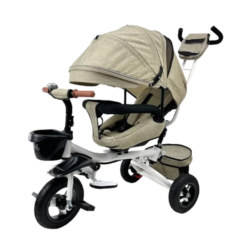 Waqile High-Carbon Steel Children’s 4-In-1 Tricycle With Rubber Tires And An Enlarged Adjustable Rotating Seat