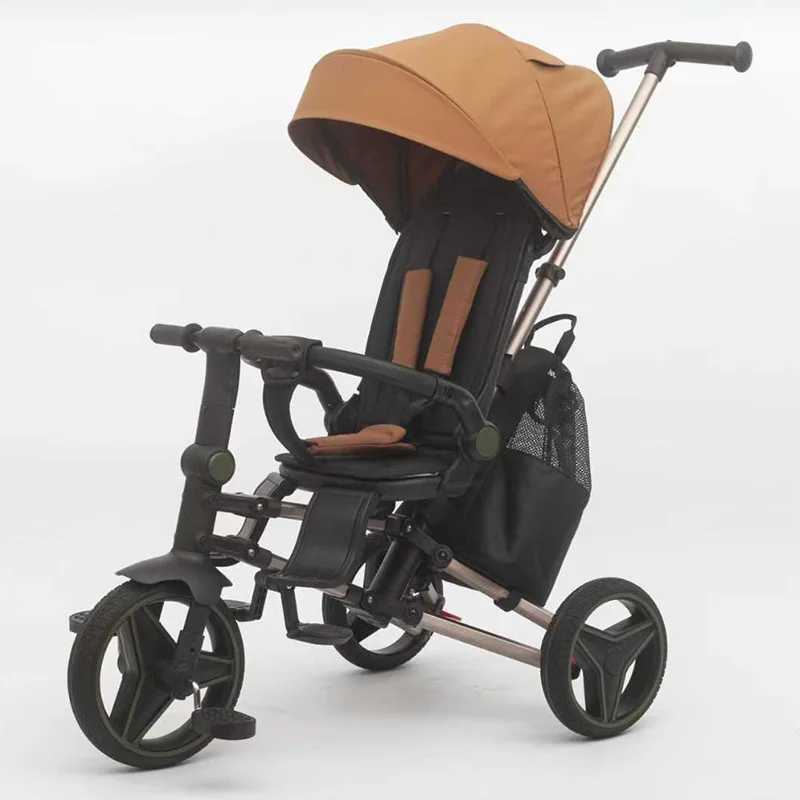 Waqile Brand New Custom 4-in-1 Children’s Tricycle with Featuring EVA Wheels, Music and Lights, Plus Rotatable and Foldable Functions