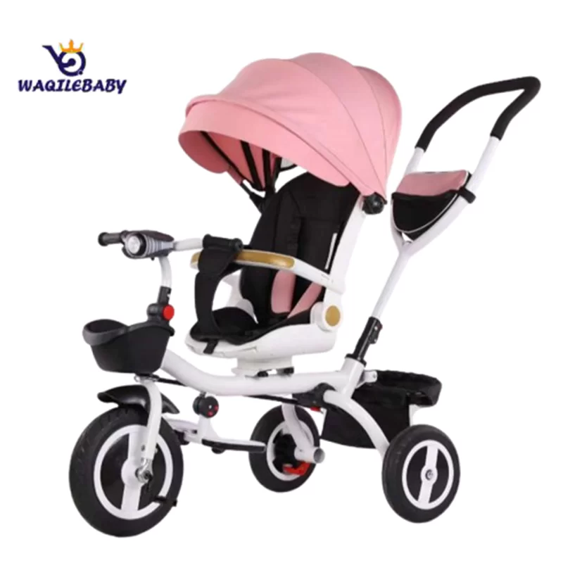 Waqile Brand New Custom 4In1 Children’s Tricycle With Featuring Eva Wheels Music And Lights Plus Rotatable And Foldable Functions