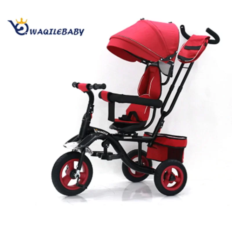 Waqile Customizable 4-in-1 High-Carbon Steel Children’s Tricycle Suitable for Boys and Girls Aged 1–6