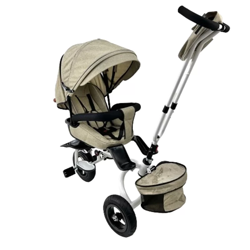Waqile High-Carbon Steel Children’s 4-In-1 Tricycle With Rubber Tires And An Enlarged Adjustable Rotating Seat