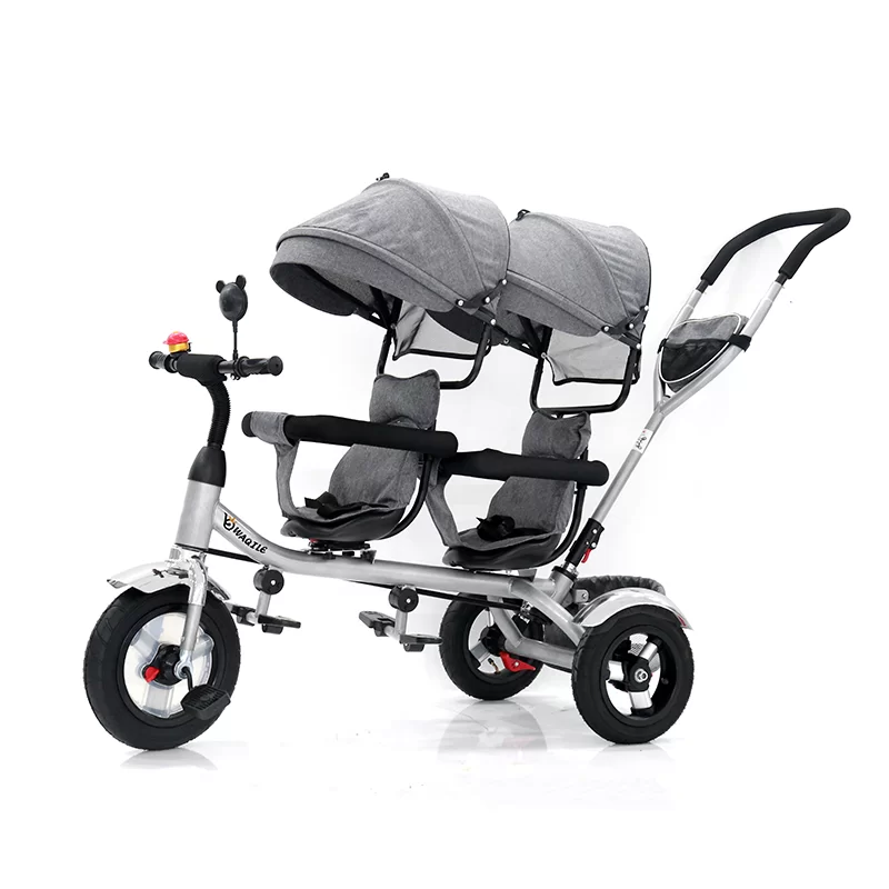Waqile Multi-Functional Children’s Twin Tricycle Baby Tricycle Rotating Seats Reclining Four-In-One Pushcart 2-4 Years