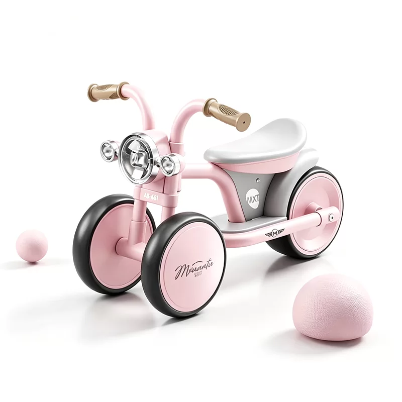 Waqile New High-Carbon Steel Three Wheeled Baby Balance Bike With Lights And Music – 1-4 Year Old Baby Ride On Car